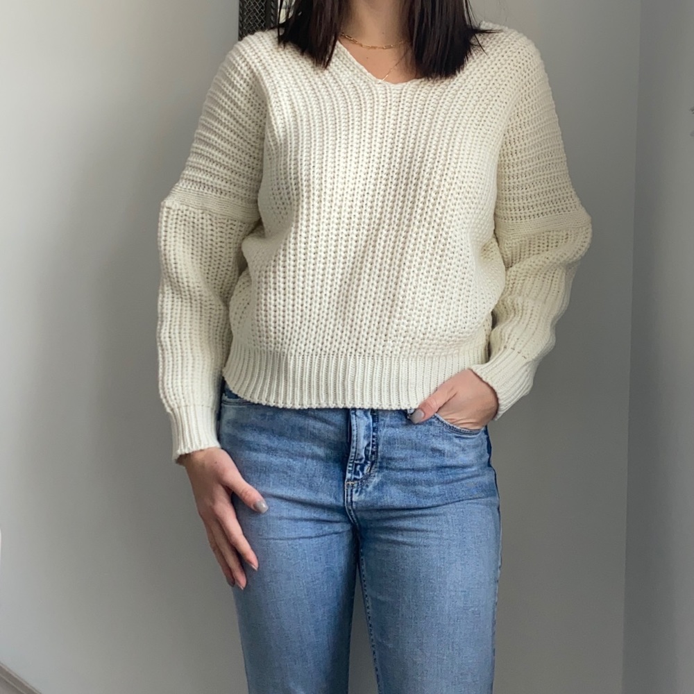 Cream Poof Apparel Knit Sweater
